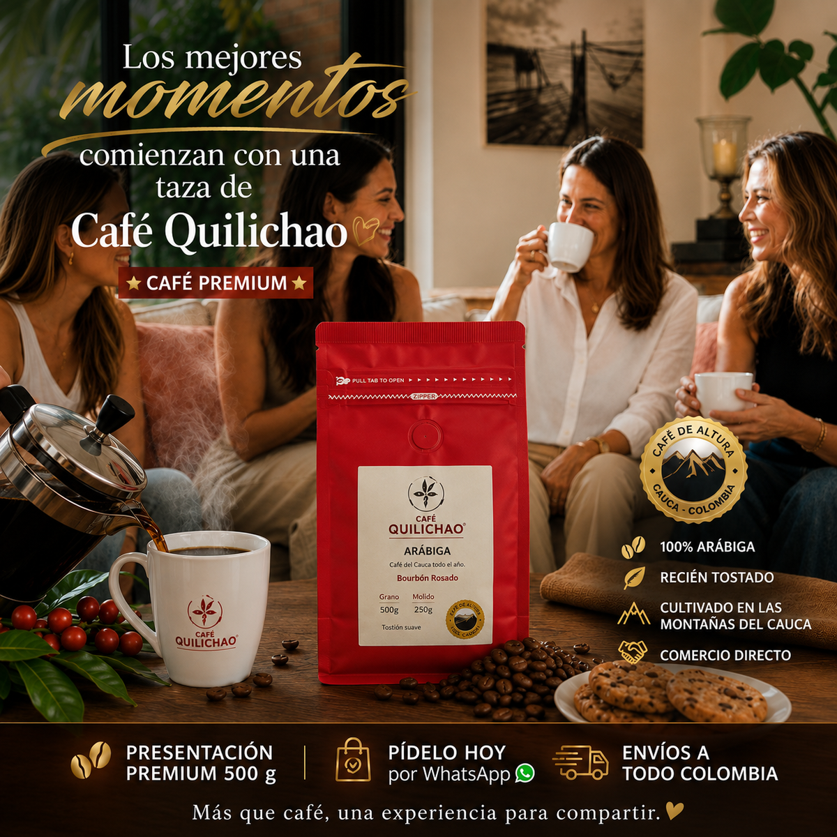 Café Bourbon Rosado x 500 Gramos
